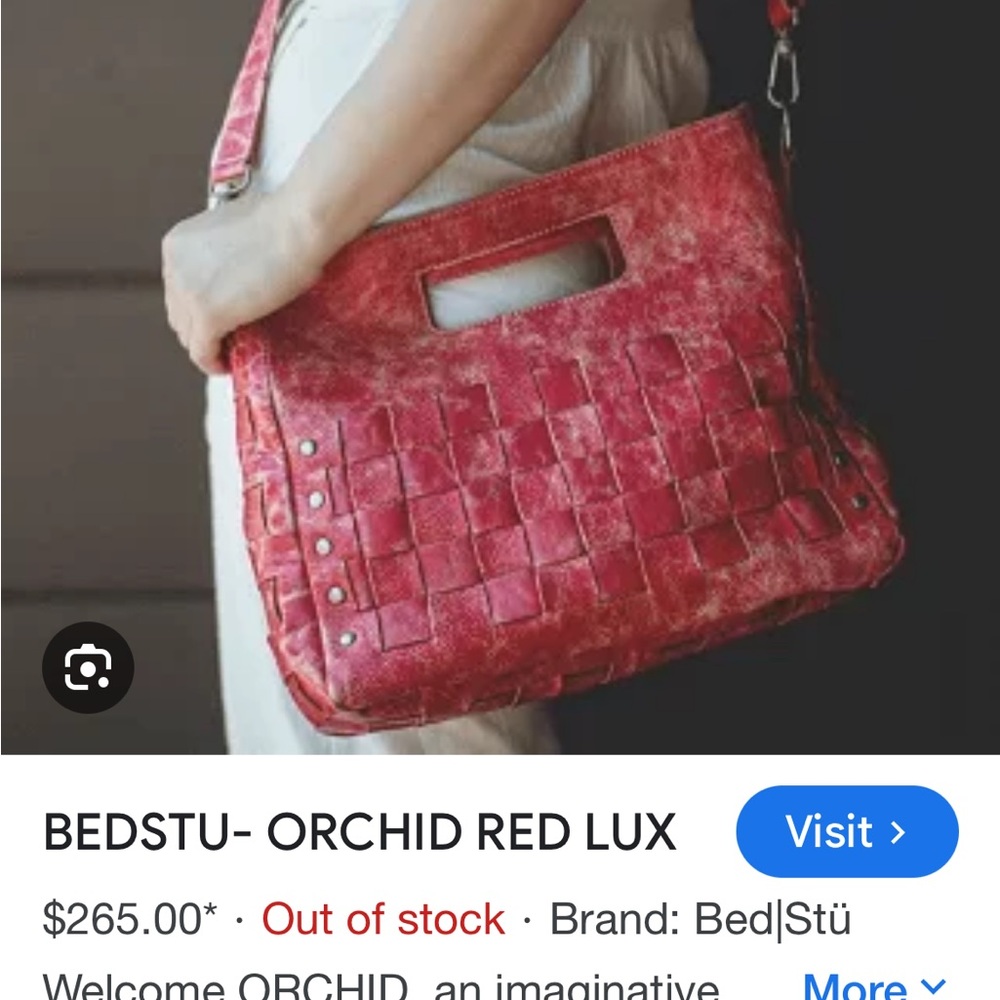 Orchid Red Lux Woven Leather Shoulder Bag